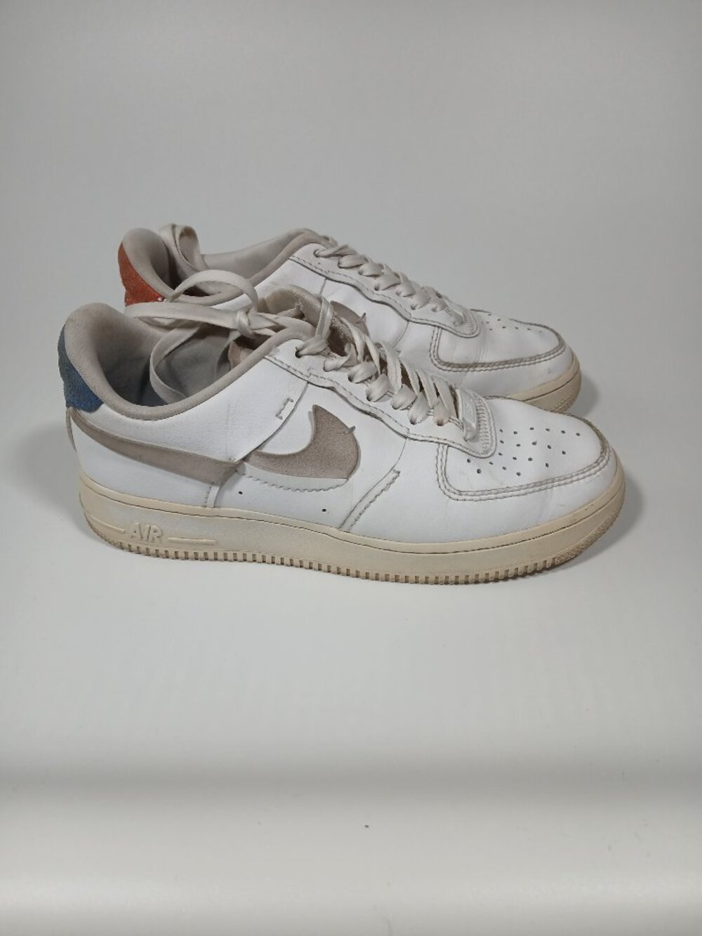 Nike Air Force 1 LX Black Blue & Orange Mismatch Sneakers 9 Woman's